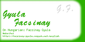 gyula facsinay business card